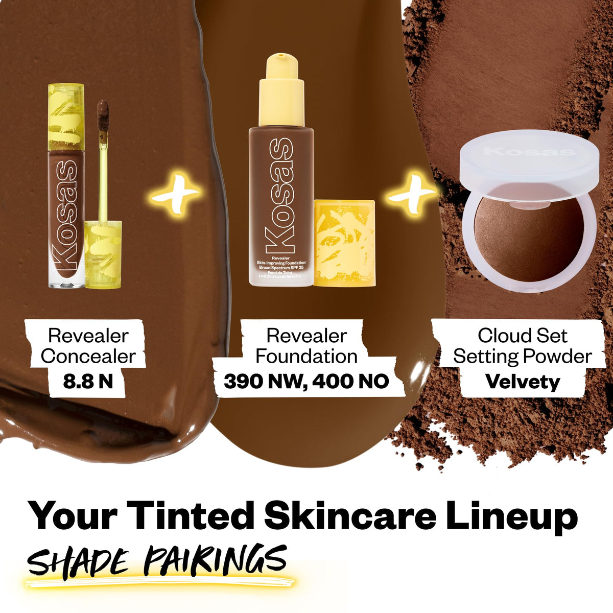 Kosas Revealer Concealer with other makeup products