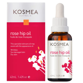 Kosmea Rosehip Oil 1.42 fl oz front view with packaging
