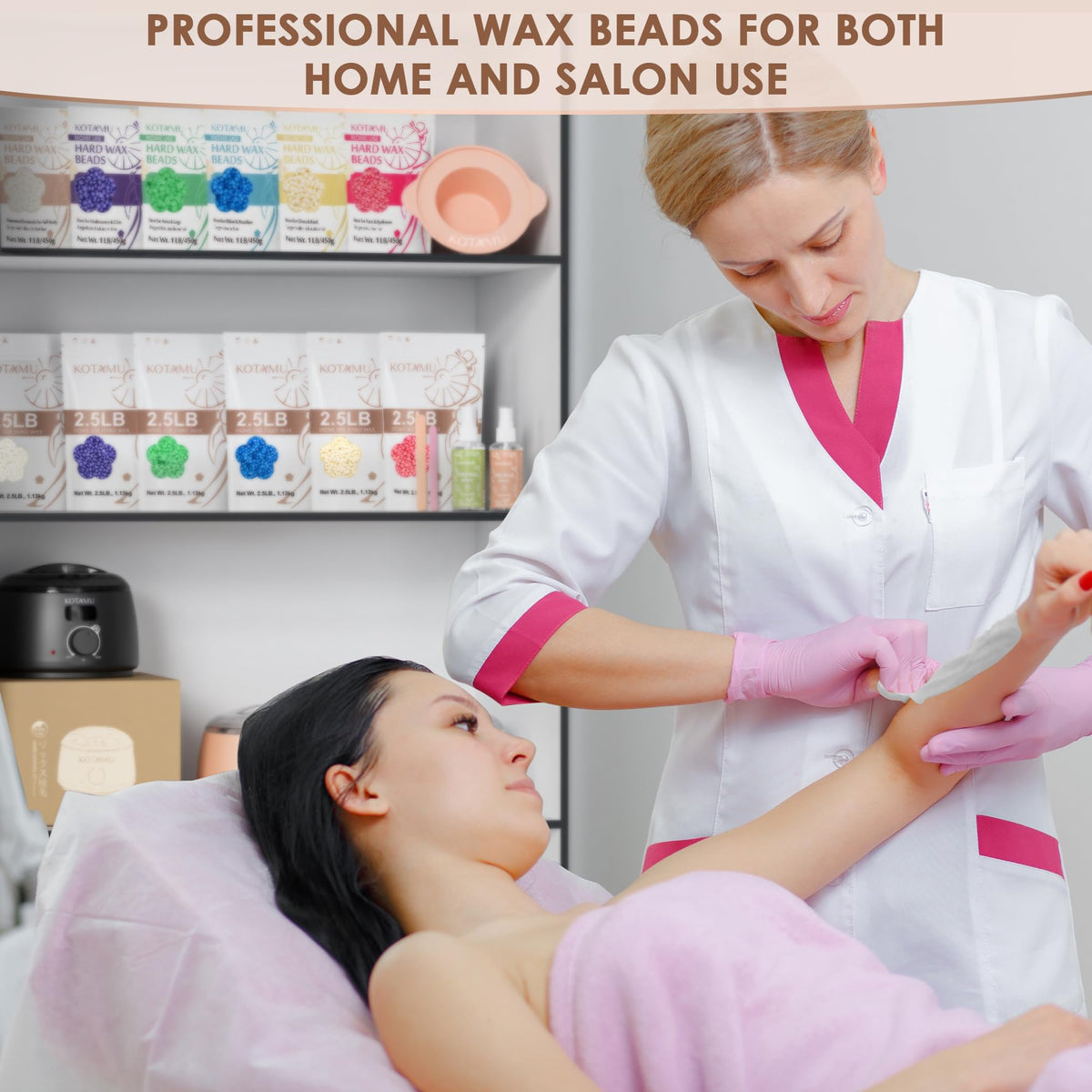 KOTAMU Hard Wax Beads in a beauty routine