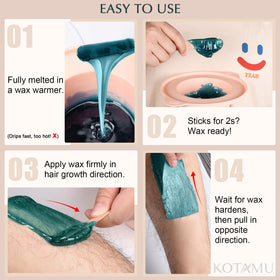 KOTAMU Hard Wax Beads on a smooth skin surface