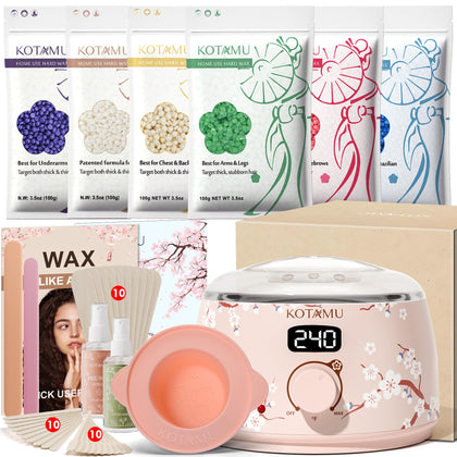 KOTAMU Waxing Kit front view with wax warmer and accessories
