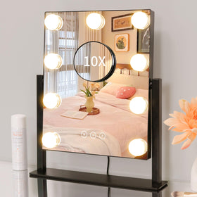 Kotdning lighted vanity mirror front view with 9 dimmable bulbs