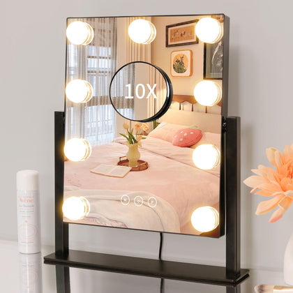 Kotdning lighted vanity mirror front view with 9 dimmable bulbs