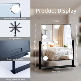 Kotdning lighted vanity mirror with adjustable brightness settings