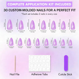 KQueenest Cat Eye Press on Nails display with wooden stick