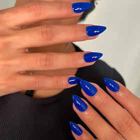 KQueenest Royal Blue Press on Nails Short Almond packaging