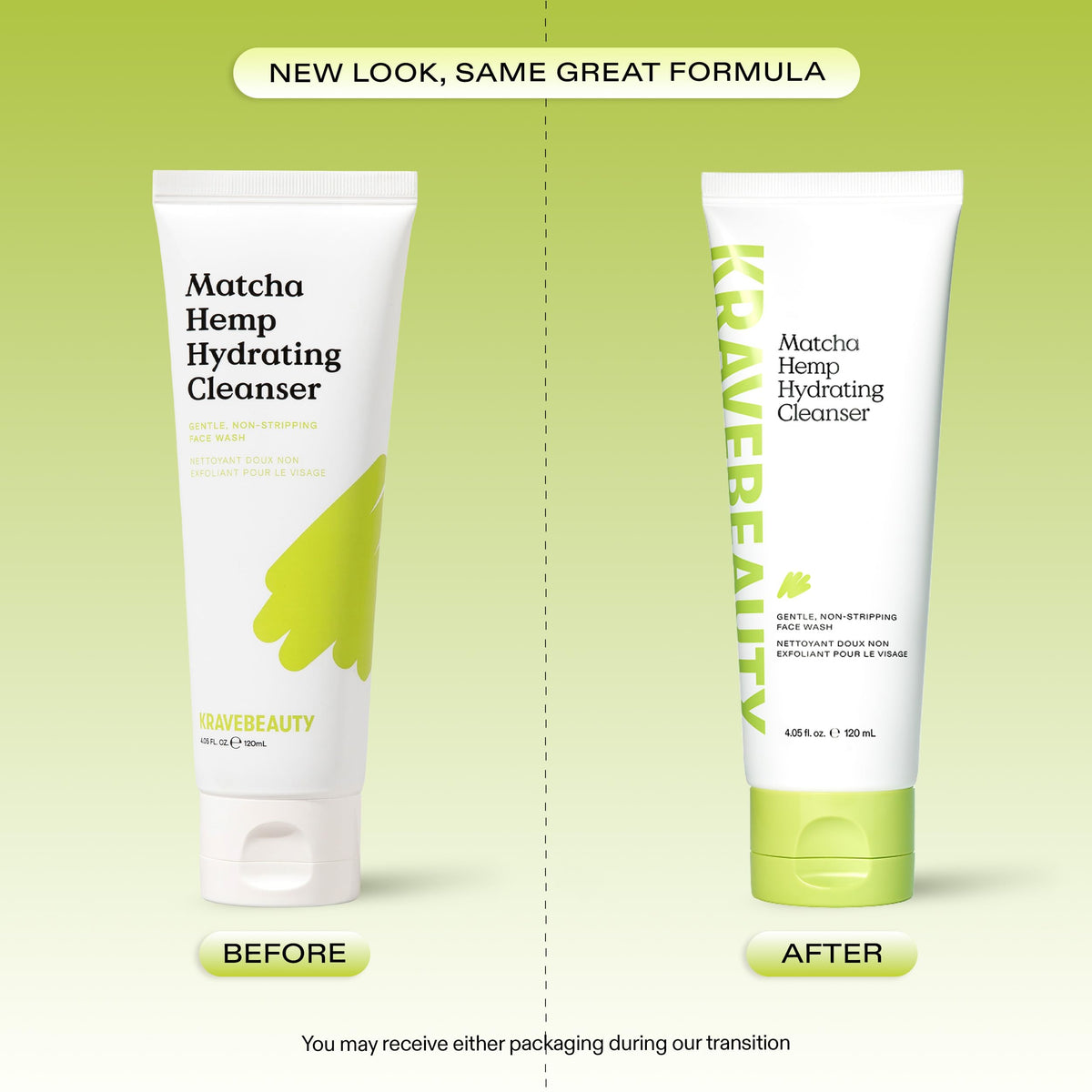 KraveBeauty Matcha Hemp Cleanser packaging side view