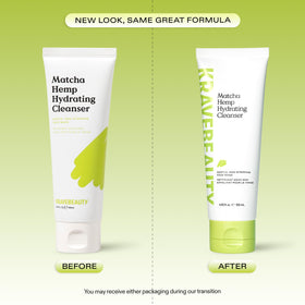 KraveBeauty Matcha Hemp Cleanser packaging side view