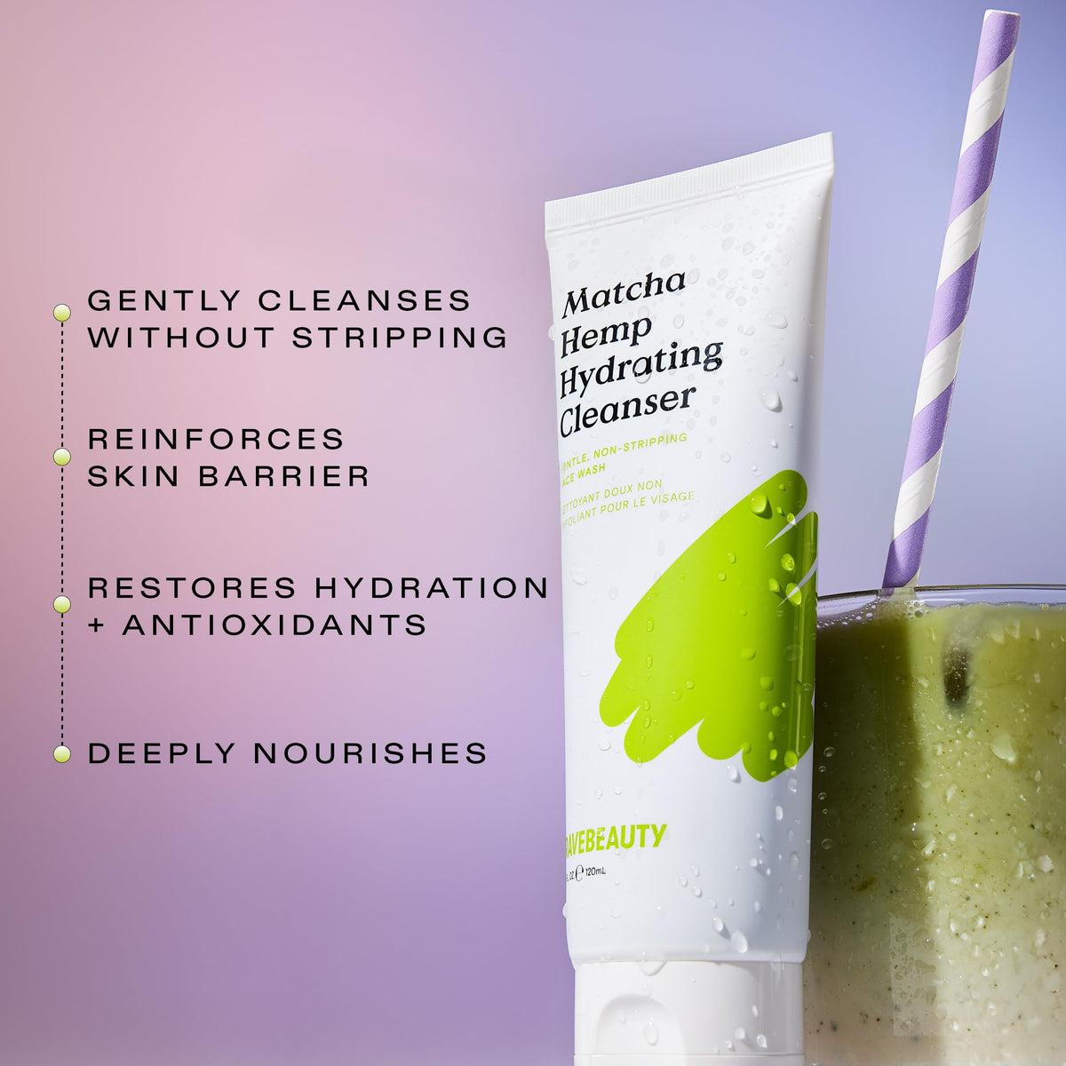 KraveBeauty Matcha Hemp Cleanser texture close-up