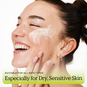 KraveBeauty Matcha Hemp Cleanser with natural background