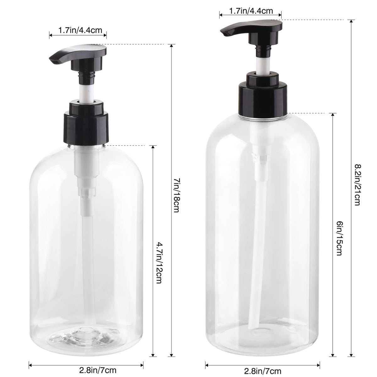 KREMORV 16oz plastic pump bottle side view
