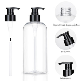 KREMORV 16oz plastic pump bottles in bathroom setting