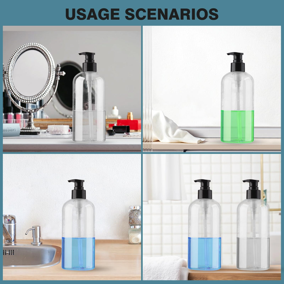 KREMORV 16oz plastic pump bottles with liquid soap