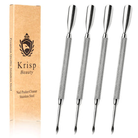 Krisp Beauty Cuticle Pusher Tools 4 Pack with ergonomic design