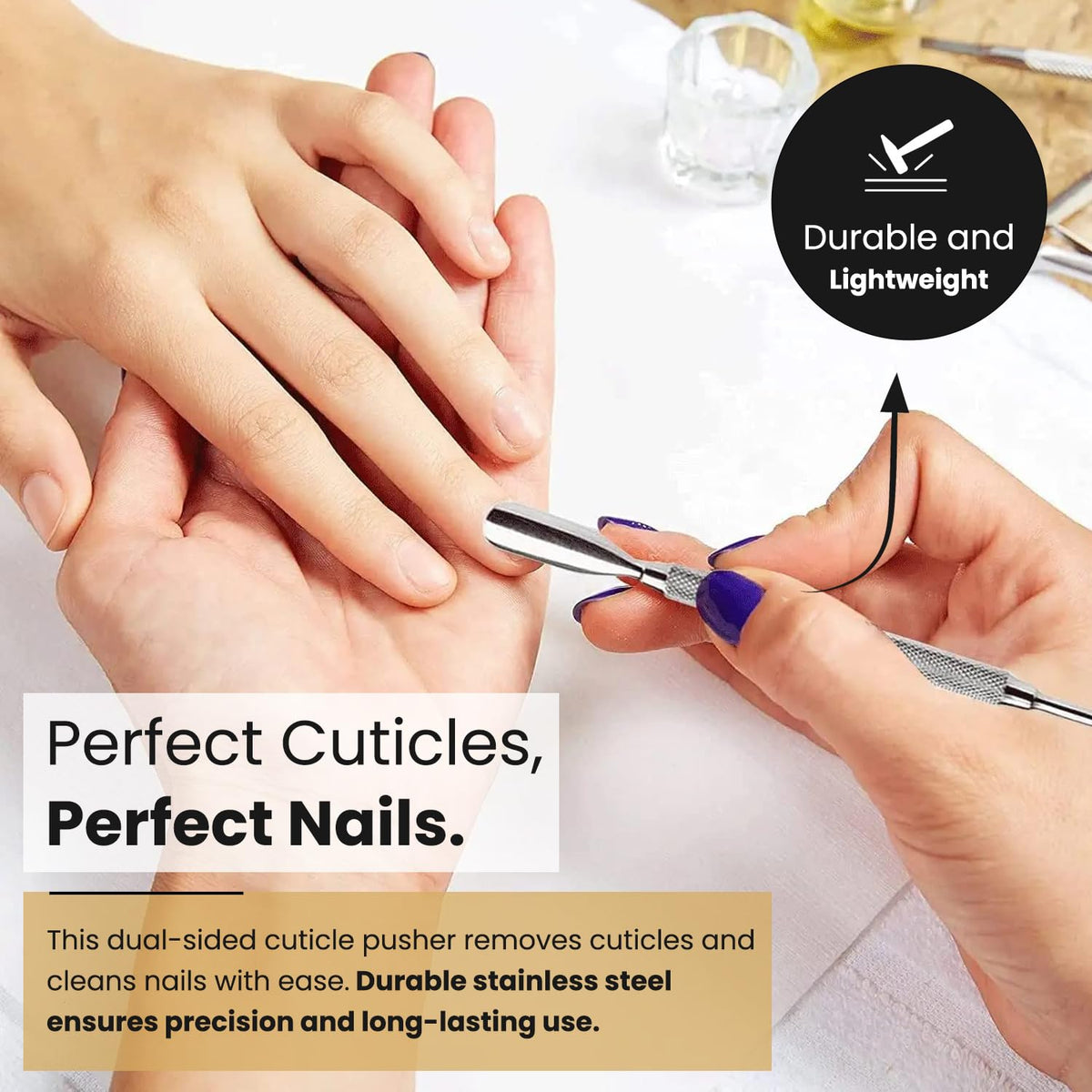 Krisp Beauty cuticle pusher tools set in protective pouch