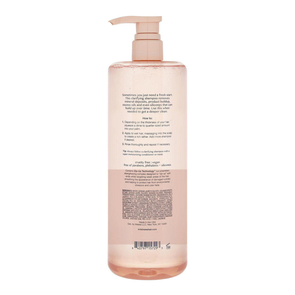 Kristin Ess Clarifying Detox Shampoo bottle with pump