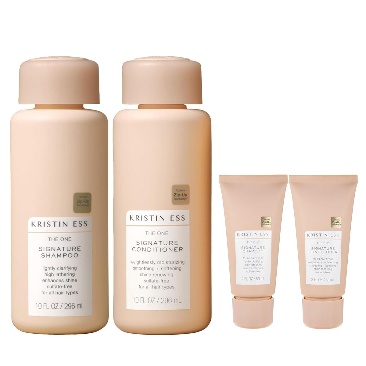 Kristin Ess Hair Signature Shampoo and Conditioner Set 10oz and 2oz bottles