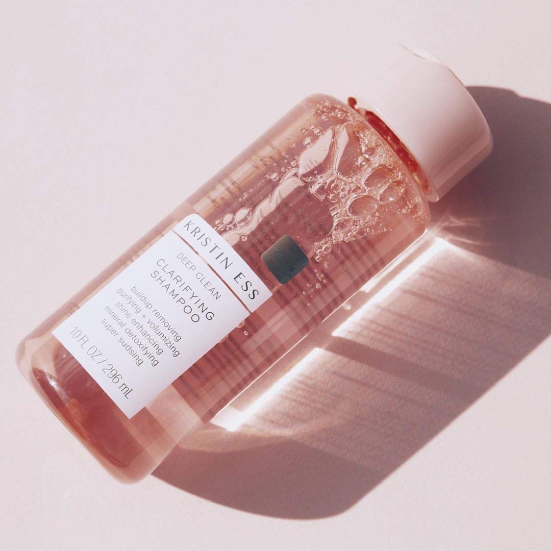 Kristin Ess shampoo bottle side view with label