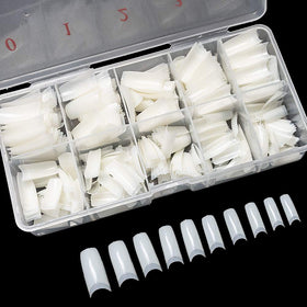 krofaue 500PCS Soft Gel French Half Cover Nail Tips front view
