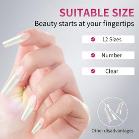 krofaue acrylic nail tips in use with nail polish