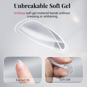 krofaue Almond Nail Tips 240pcs in packaging