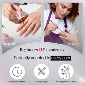 krofaue clear nail tips with nail glue and tools