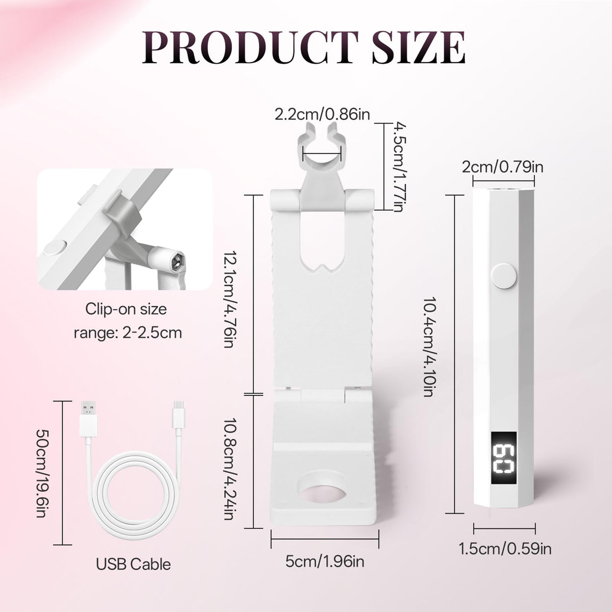 krofaue Cordless UV Nail Light showing dual timer settings