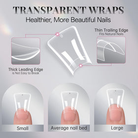 krofaue Duck Nail Tips applied on natural nails