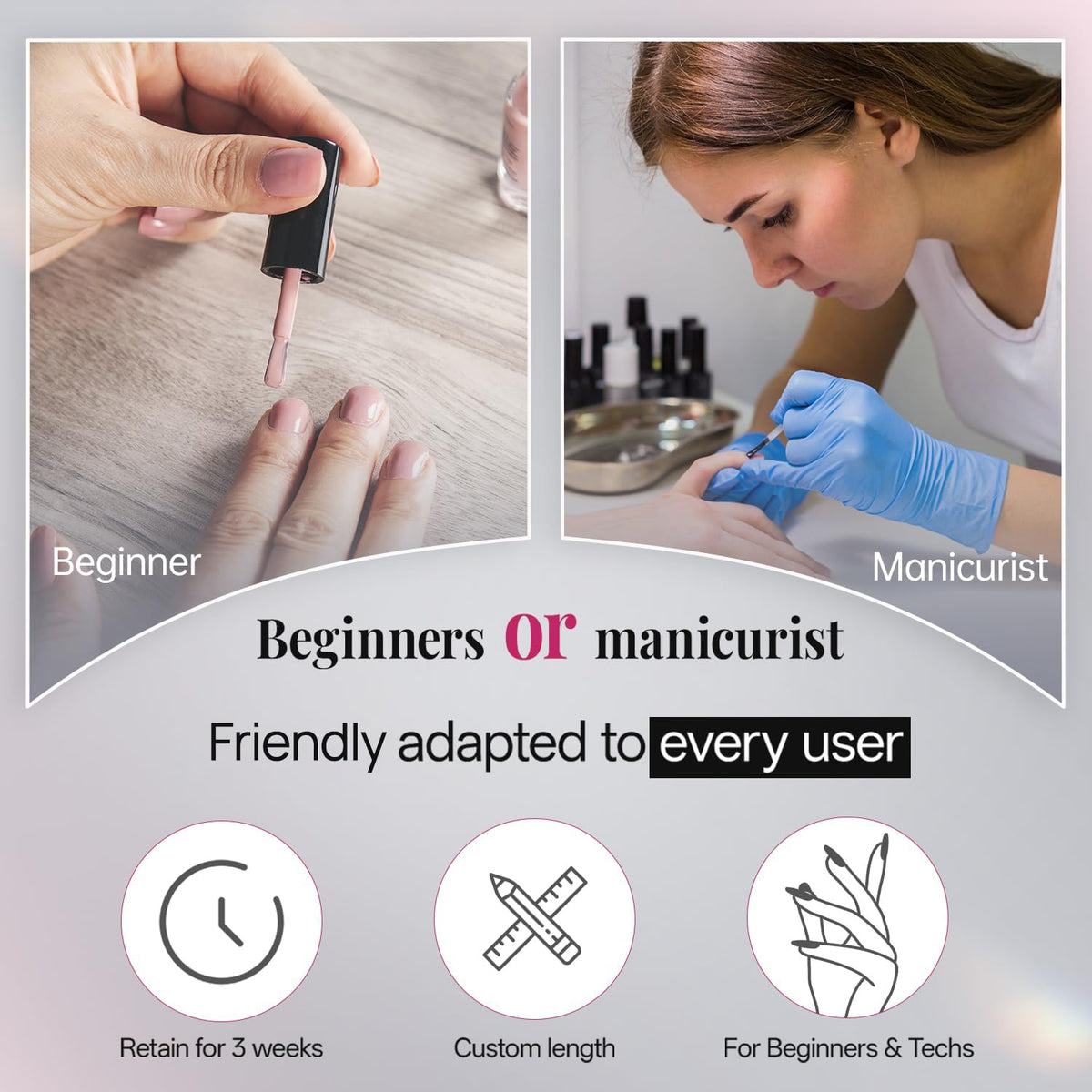 krofaue Duck Nail Tips in use during a DIY nail art session