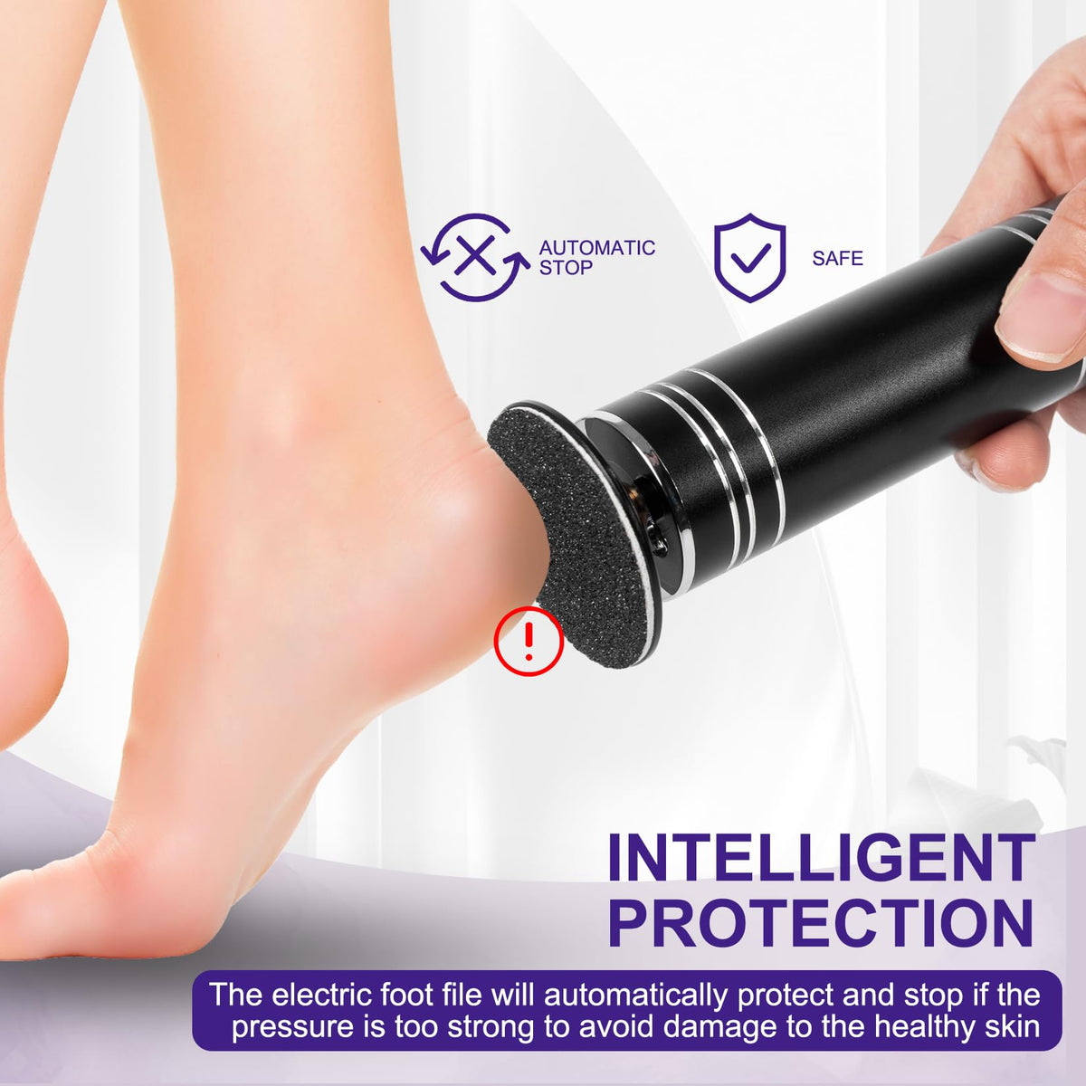 krofaue Electric Callus Remover with sandpaper discs arranged