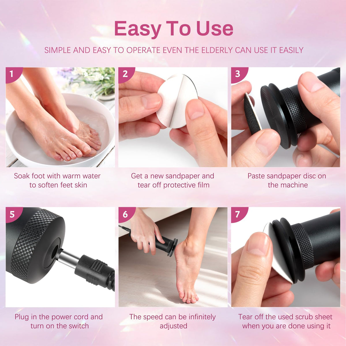 krofaue Electric Foot Callus Remover side view with ergonomic design