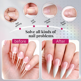 krofaue Extra Long Stiletto Nail Tips in use on a manicure