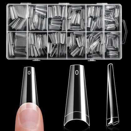 krofaue Half Cover Coffin Nail Tips 600pcs pack front view