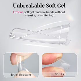 krofaue Half Cover Coffin Nail Tips alongside nail art accessories