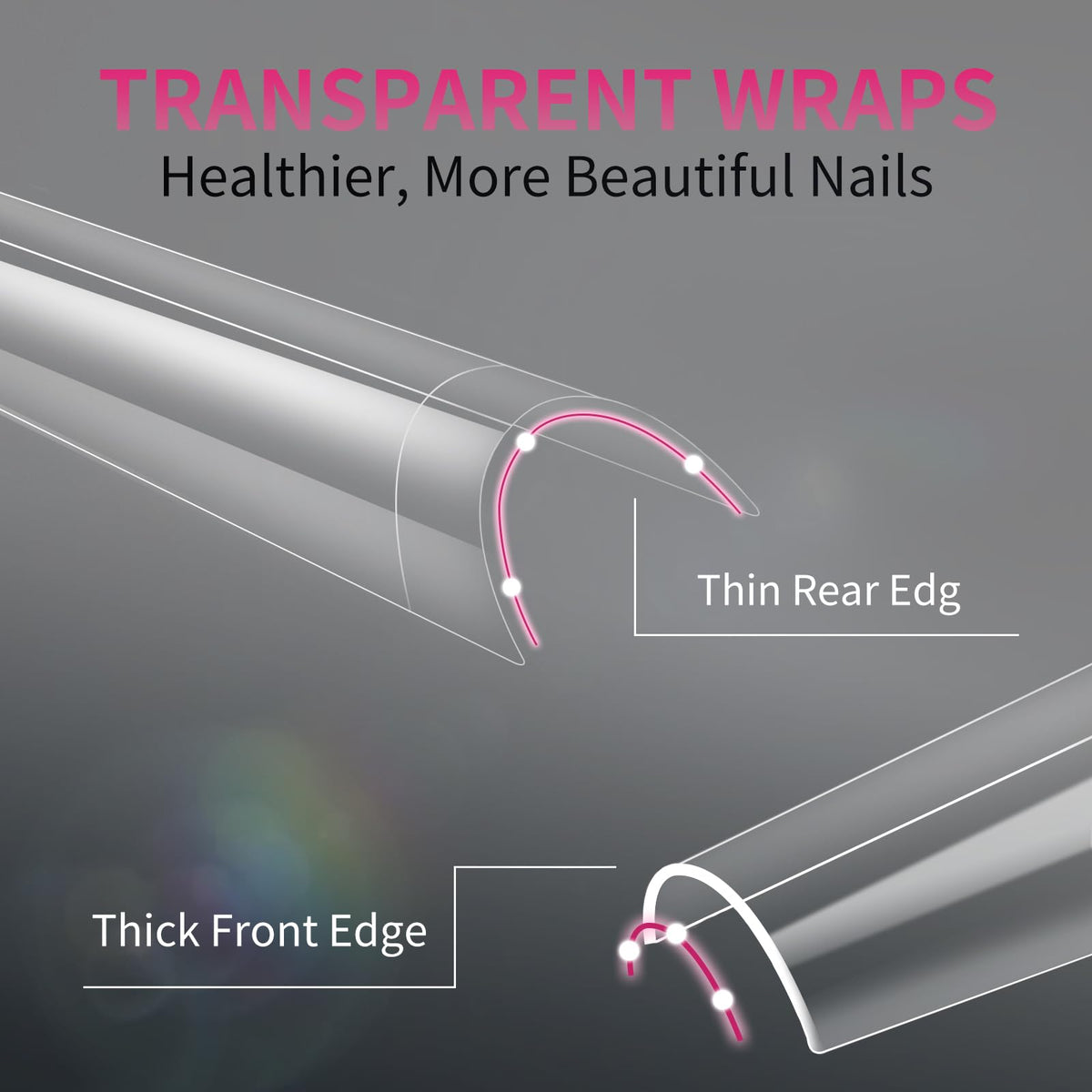 krofaue Half Cover Coffin Nail Tips trimmed to different lengths