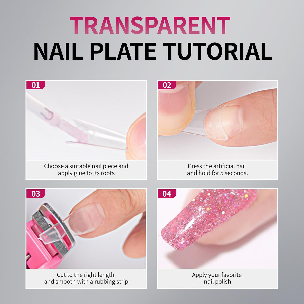krofaue Half Cover Coffin Nail Tips with gel polish decorations