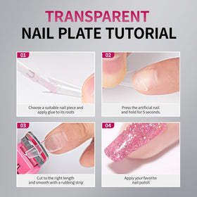 krofaue Half Cover Coffin Nail Tips with gel polish decorations
