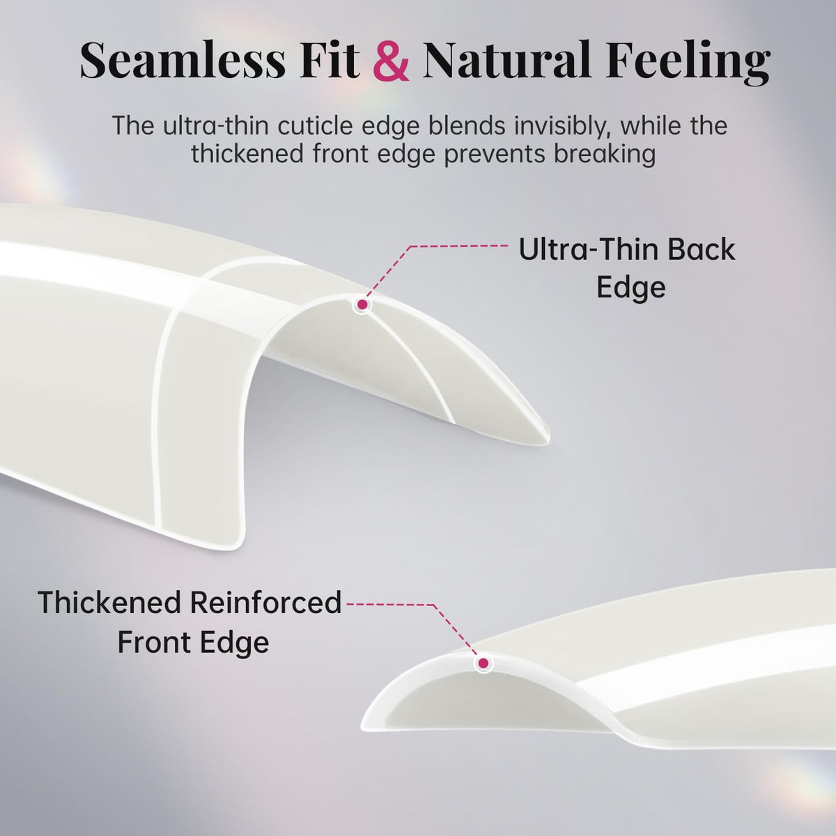 krofaue half cover nail tips in various lengths