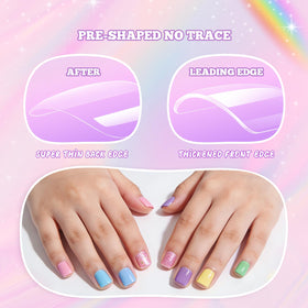 krofaue kids false nails with nail art tools