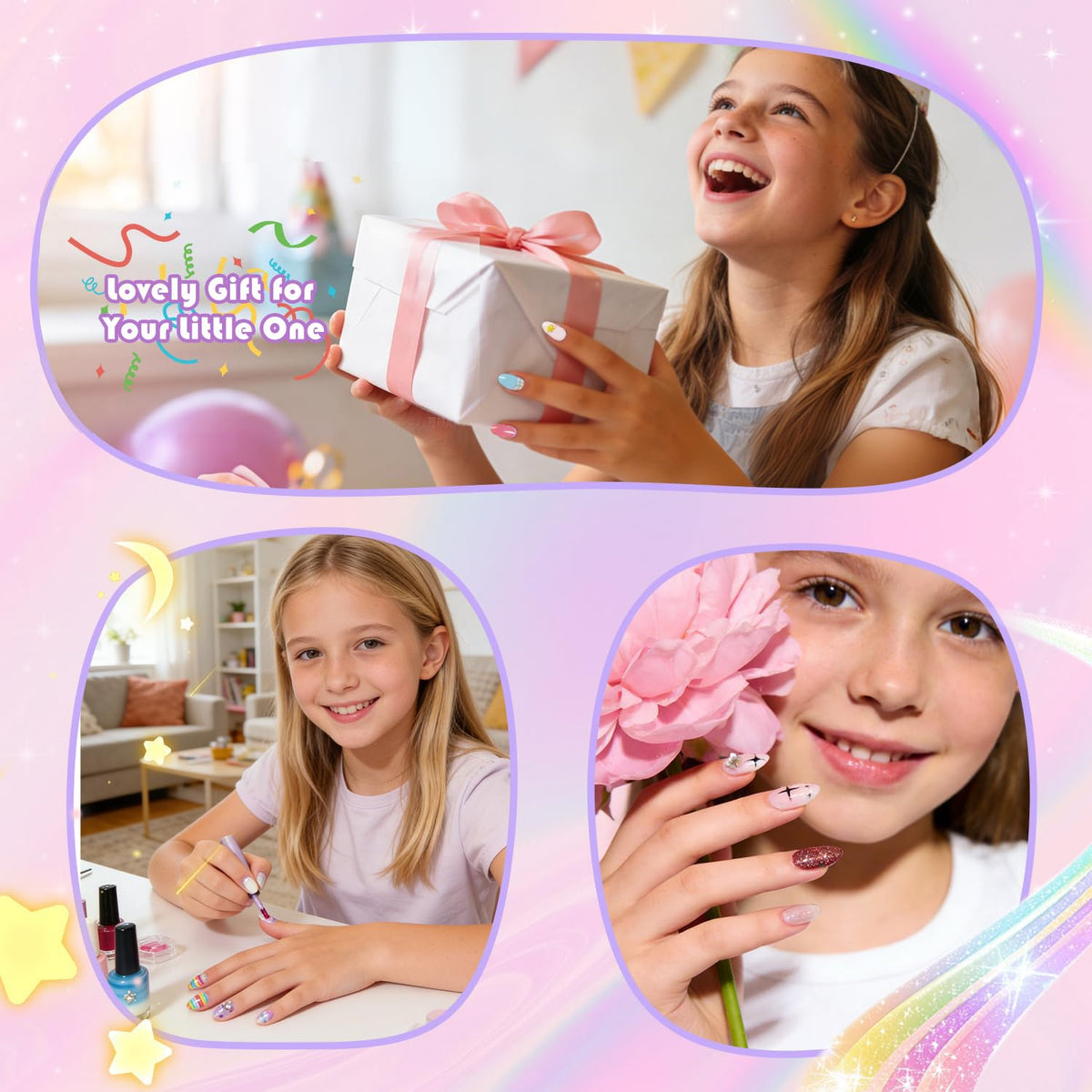 krofaue Kids Nail Tips packaging and contents