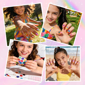 krofaue Kids Nail Tips Short Almond in various sizes