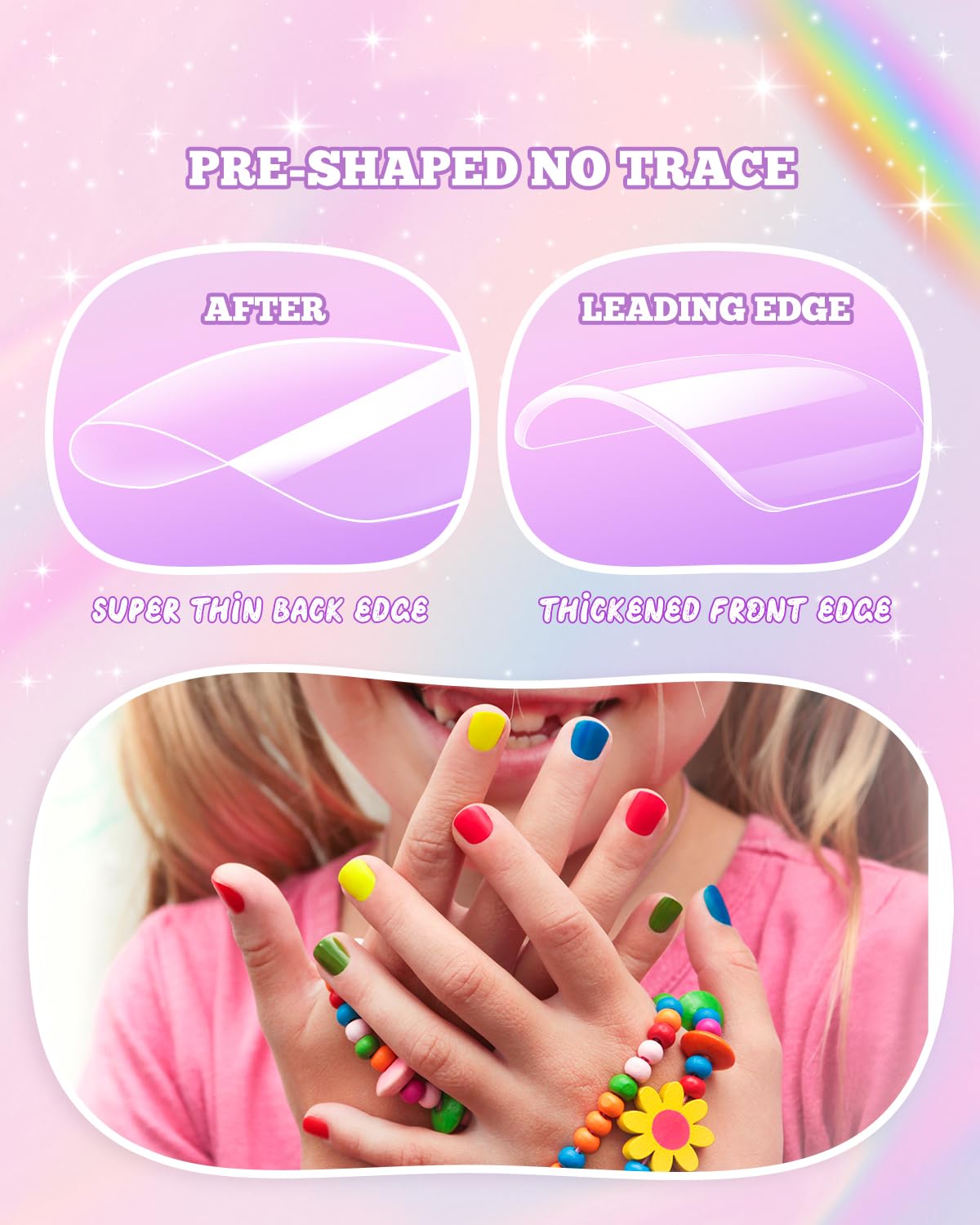 krofaue Kids Nail Tips showcasing glossy finish