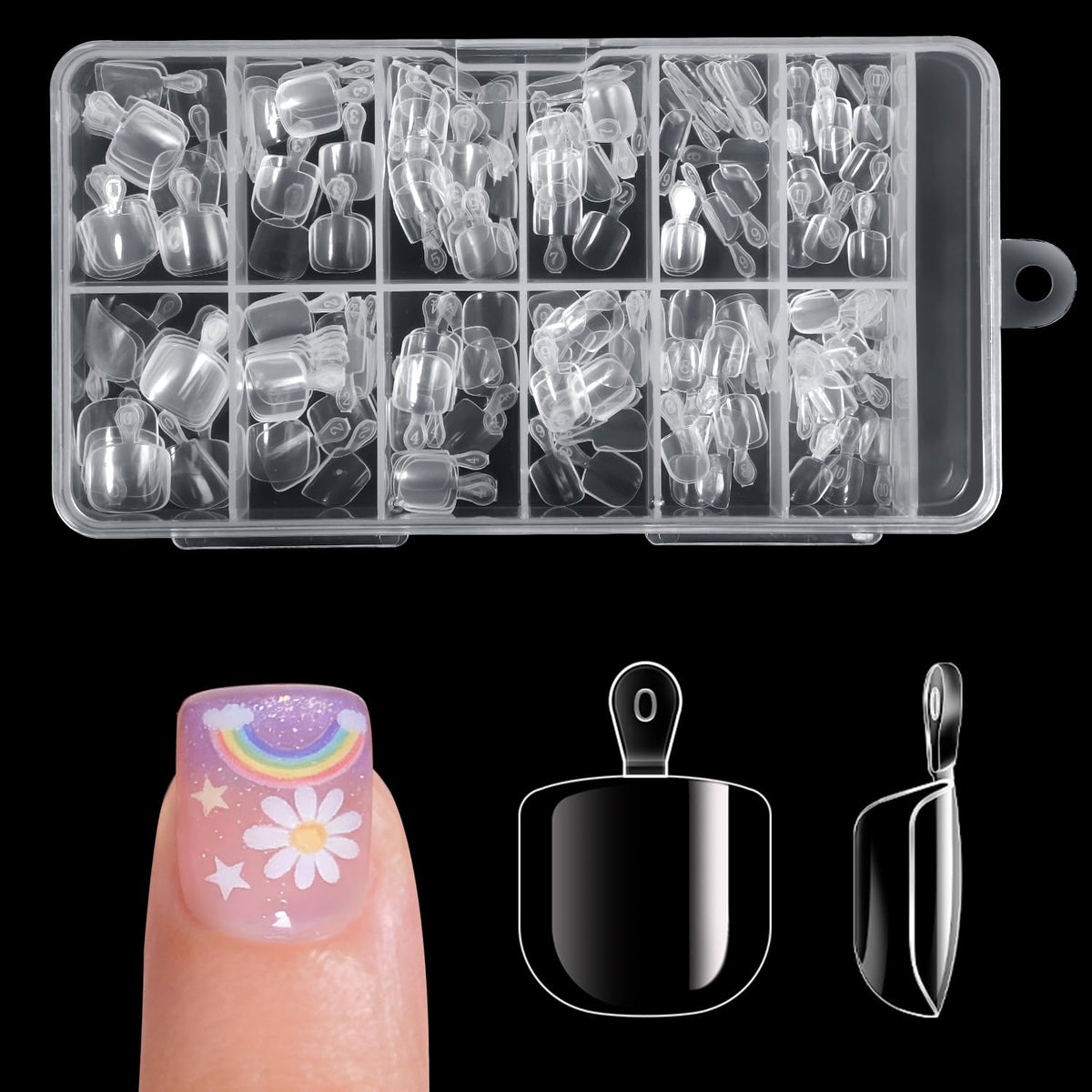 krofaue Kids Nail Tips with handle - front view