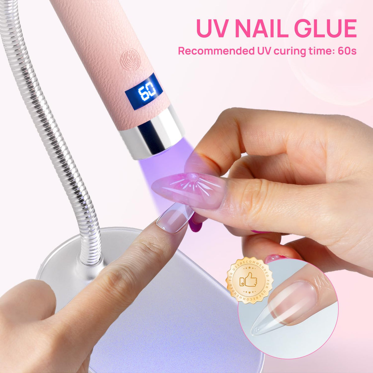 krofaue nail glue gel application on nails