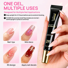 krofaue nail glue gel curing under UV light