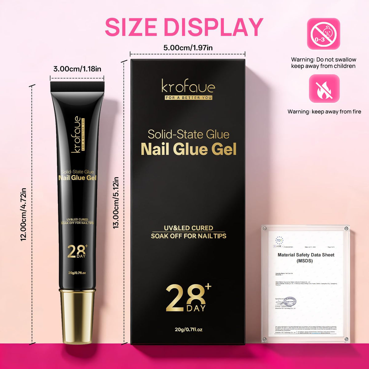 krofaue nail glue gel packaging details