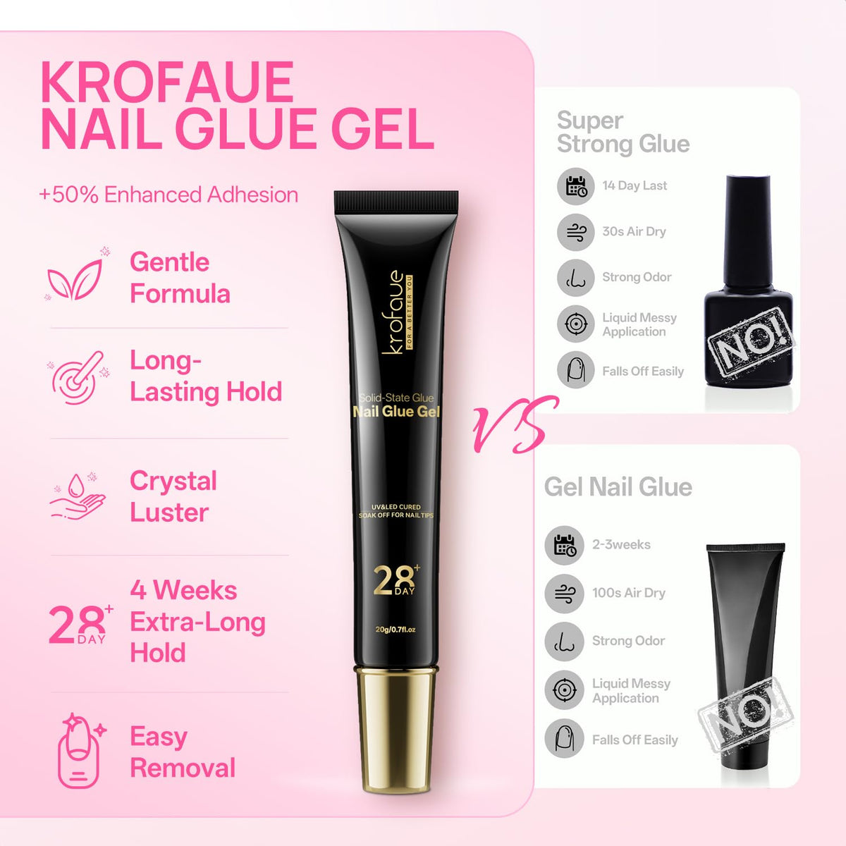 krofaue nail glue gel texture demonstration