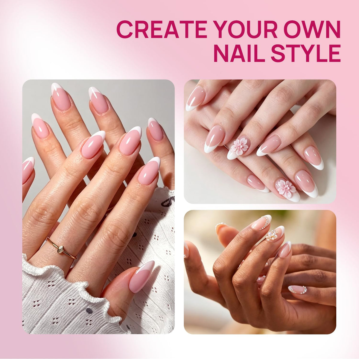 krofaue nail tips demonstrating natural salon finish