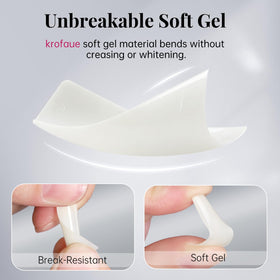 krofaue nail tips displayed with nail art decorations