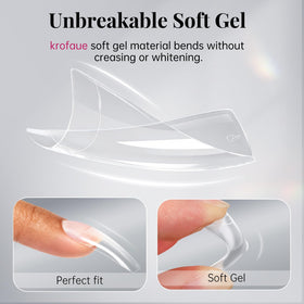 krofaue nail tips in various lengths and shapes